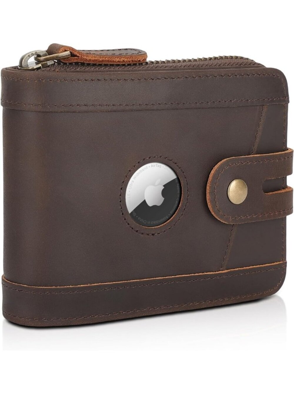Full Grain Leather Bifold Wallet for Men | RFID Blocking, AirTag Slot & Coin